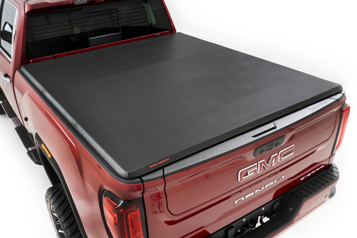 GMC Sierra 3500 HD Soft Tri-Fold Bed Cover - Rough Country - Tri-Fold - '20-'23